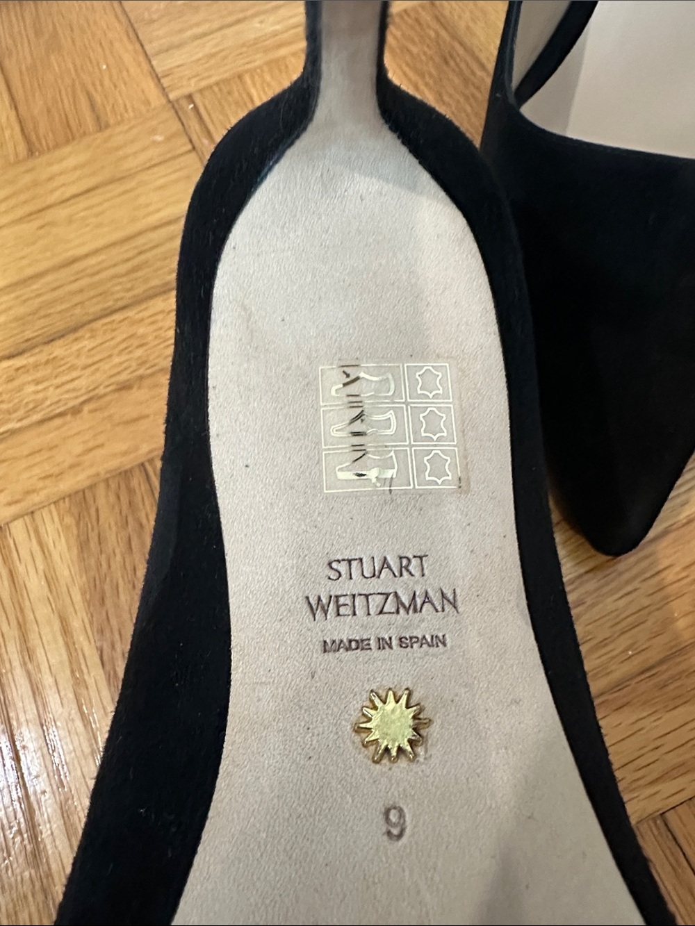 Stuart Weitzman Black Suede Pointed-Toe Pumps - Picture 3 of 4